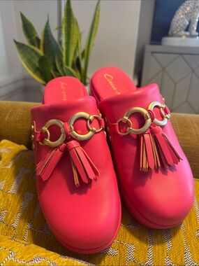Circus by Sam Edelman Pink Tassel Chain Mule Slides
